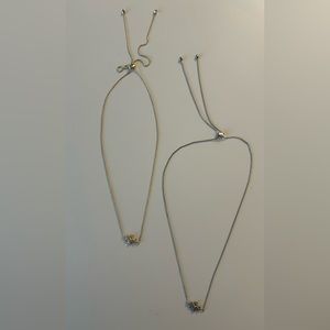 Two Kendra Scott Adjustable Choker Necklaces 1 Silver 1 Gold